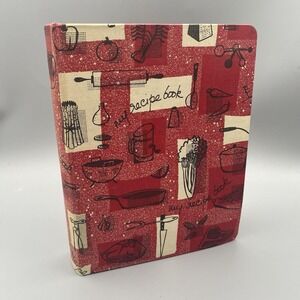 Vintage 60s My Recipe Book 3-Ring Binder Envelopes Clipped Recipes Mid Century